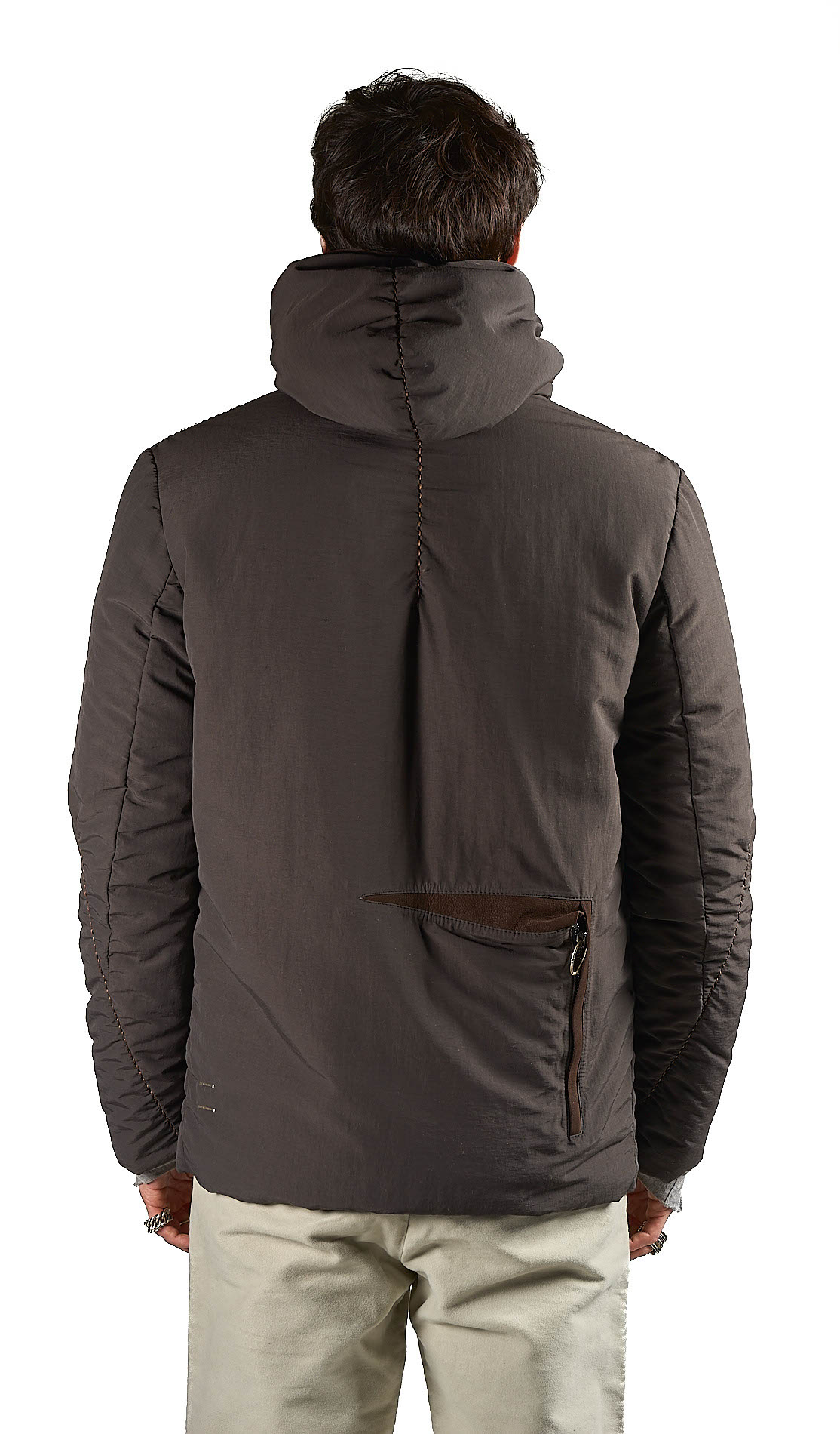 DANIELE BASTA LEATHER AND SILVER JACKET 